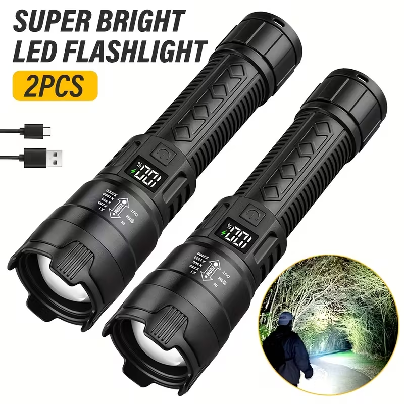 Set of 2 Rechargeable LED Torches