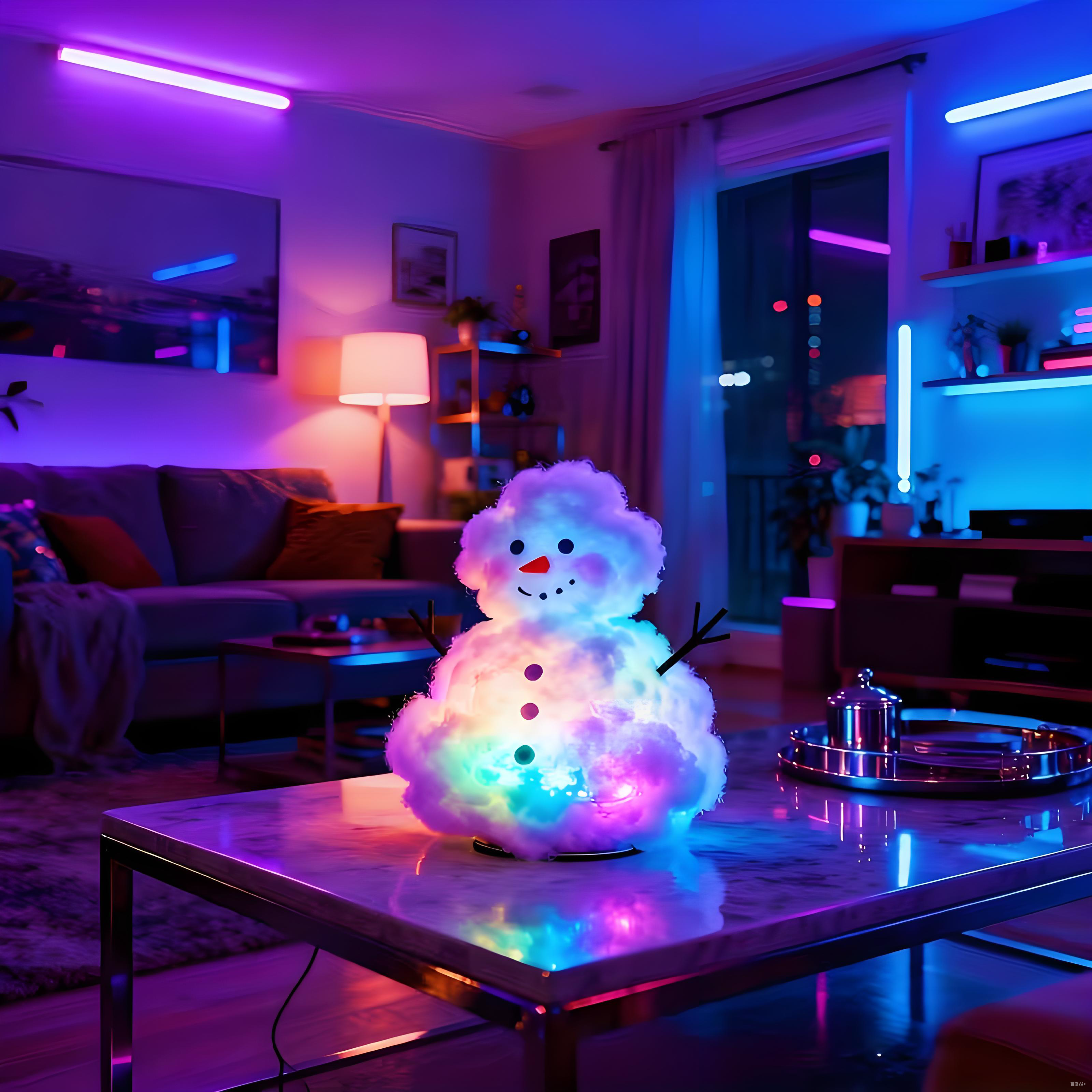 Snowman-shaped cloud lamp