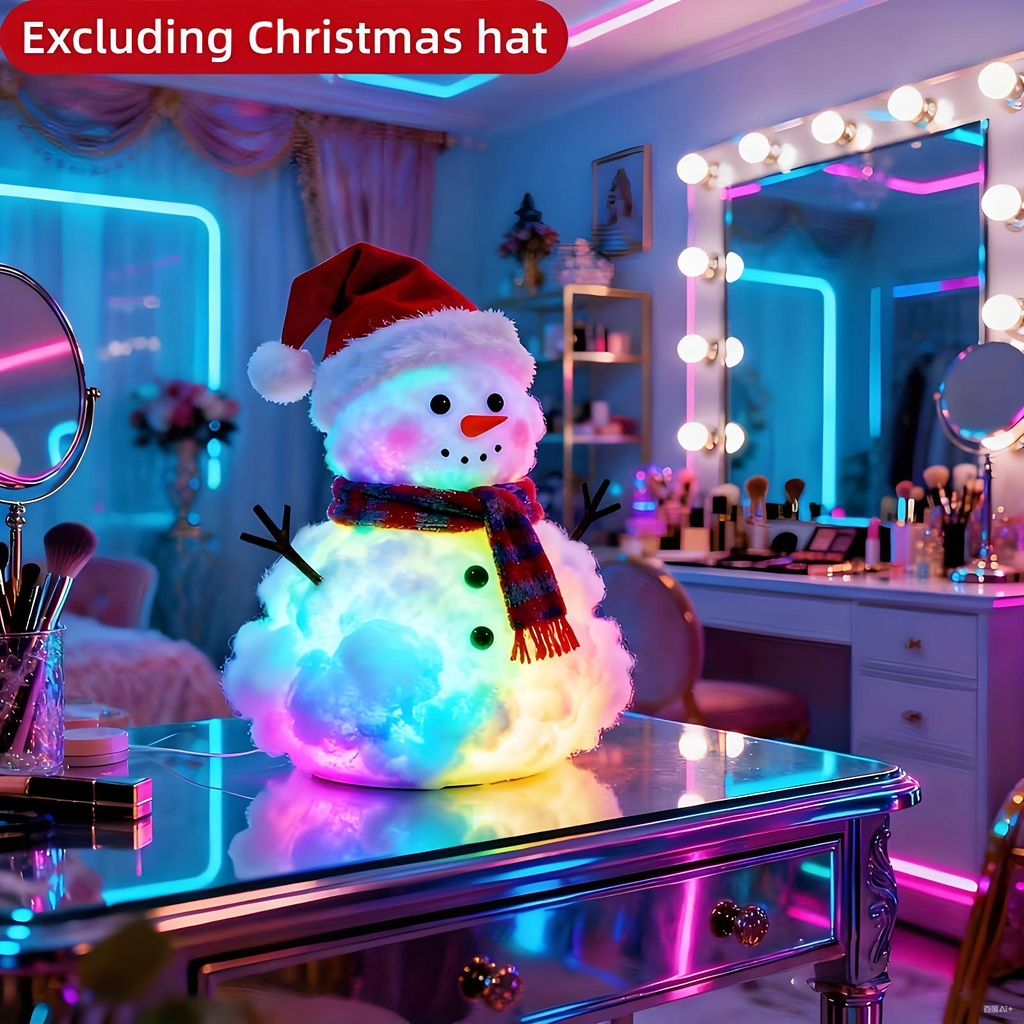 Snowman-shaped cloud lamp