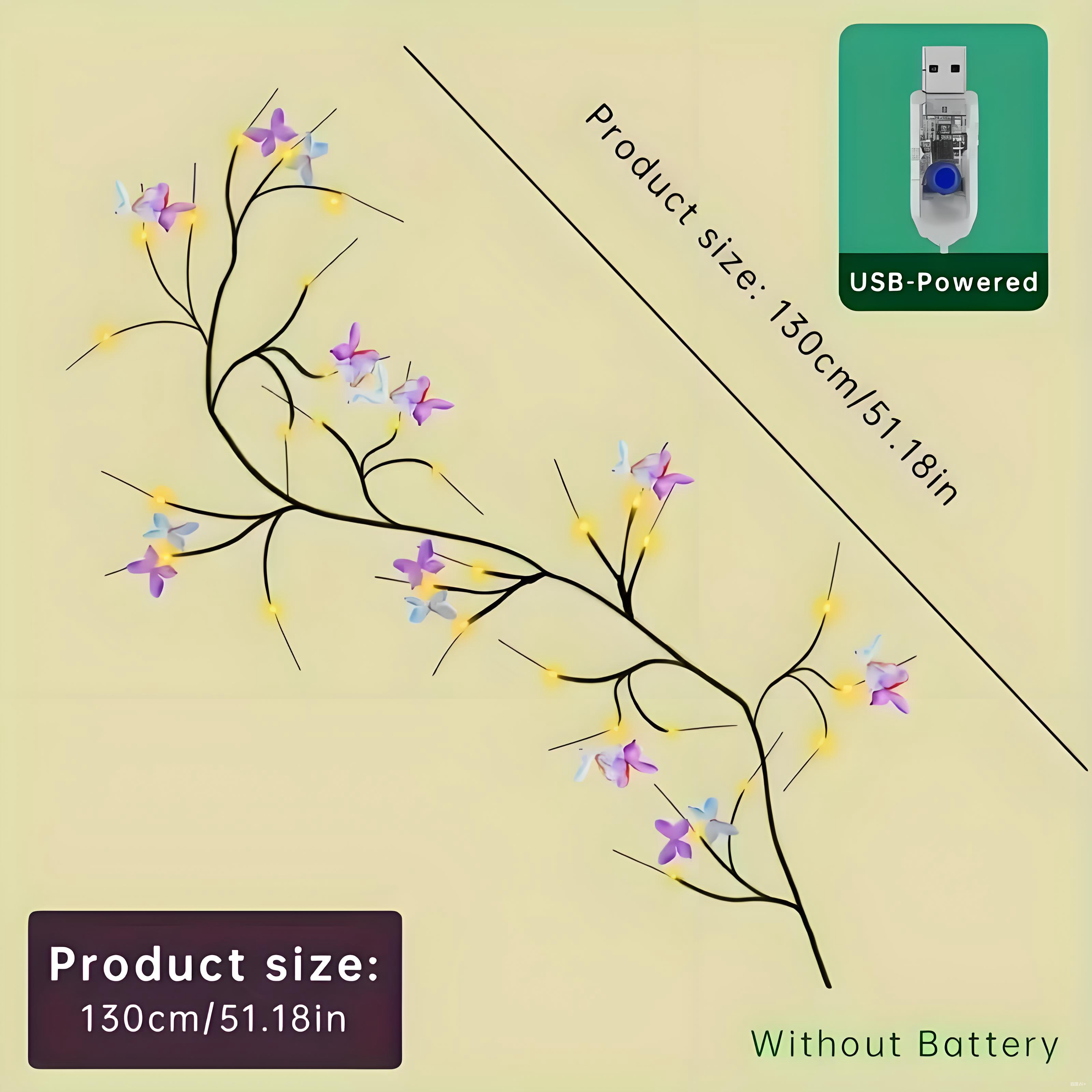 Butterfly and branch-shaped LED lights,