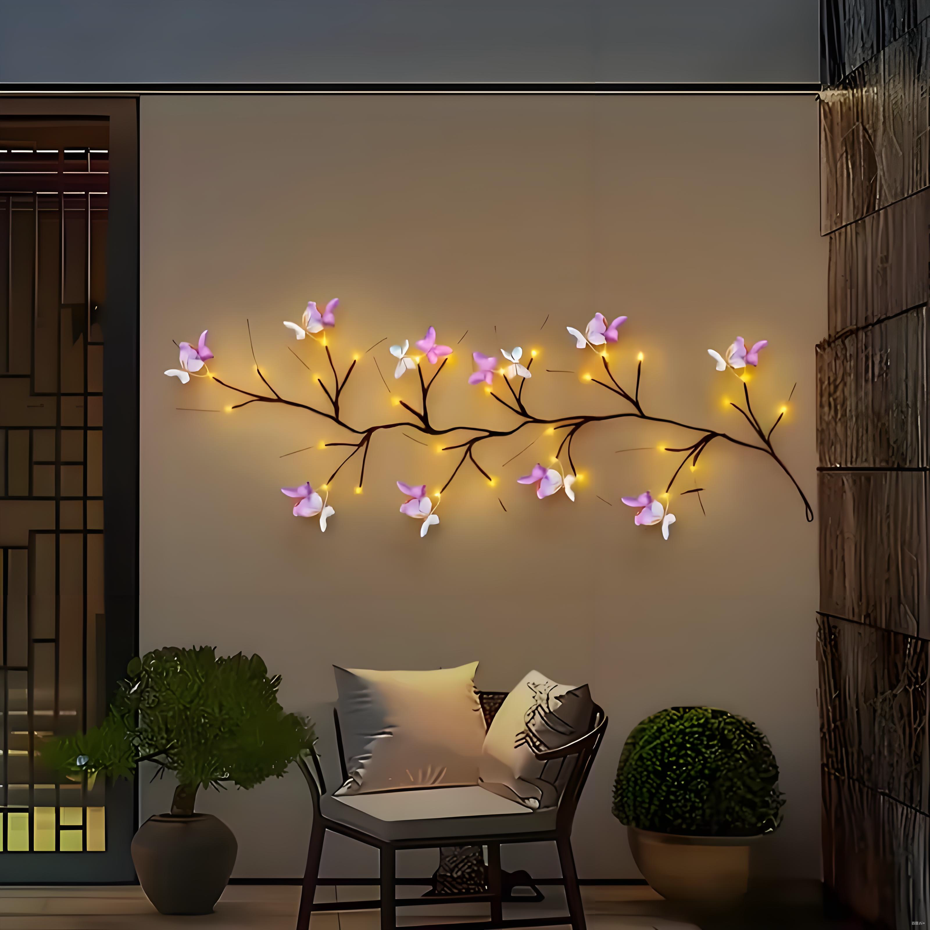 Butterfly and branch-shaped LED lights,