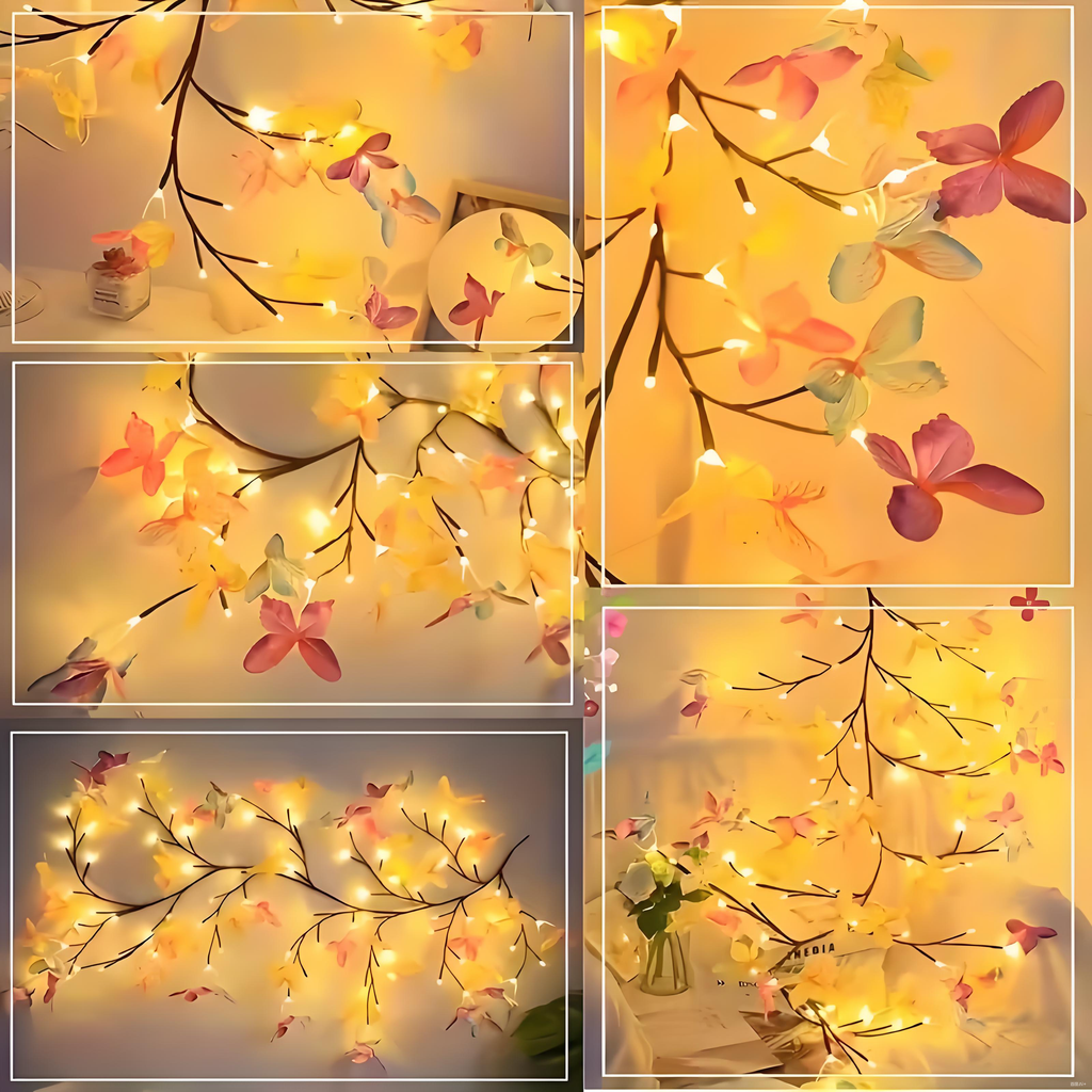 Butterfly and branch-shaped LED lights,