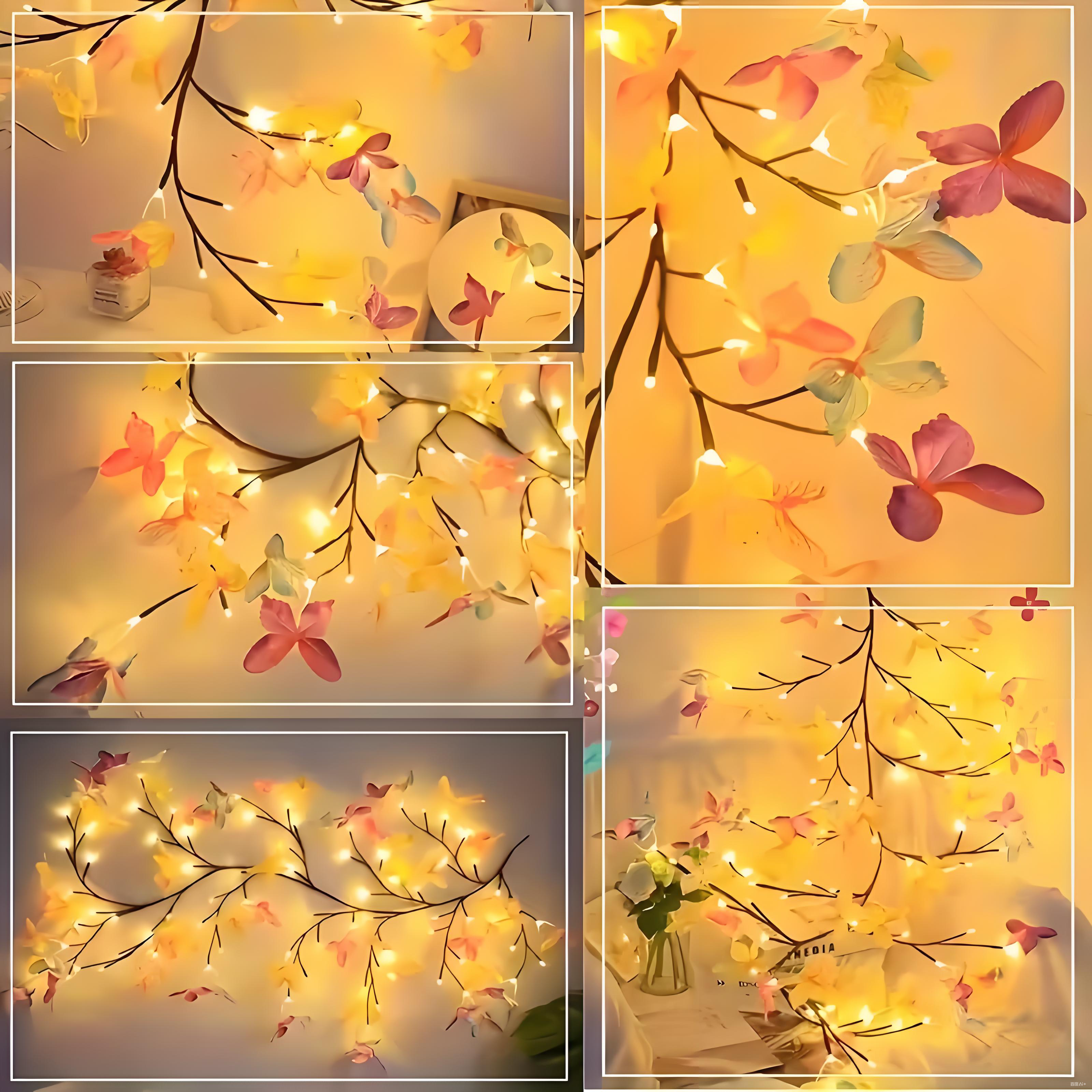 Butterfly and branch-shaped LED lights,