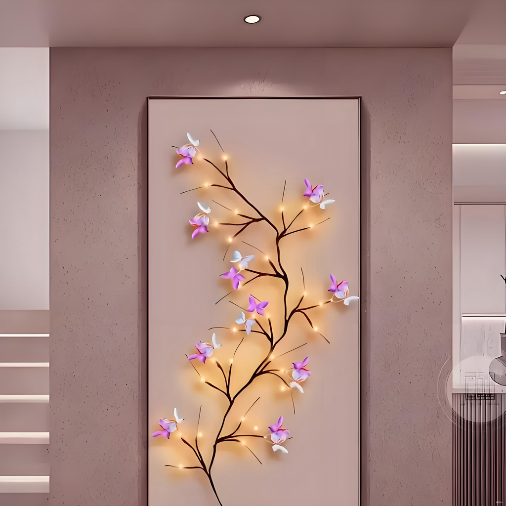 Butterfly and branch-shaped LED lights,