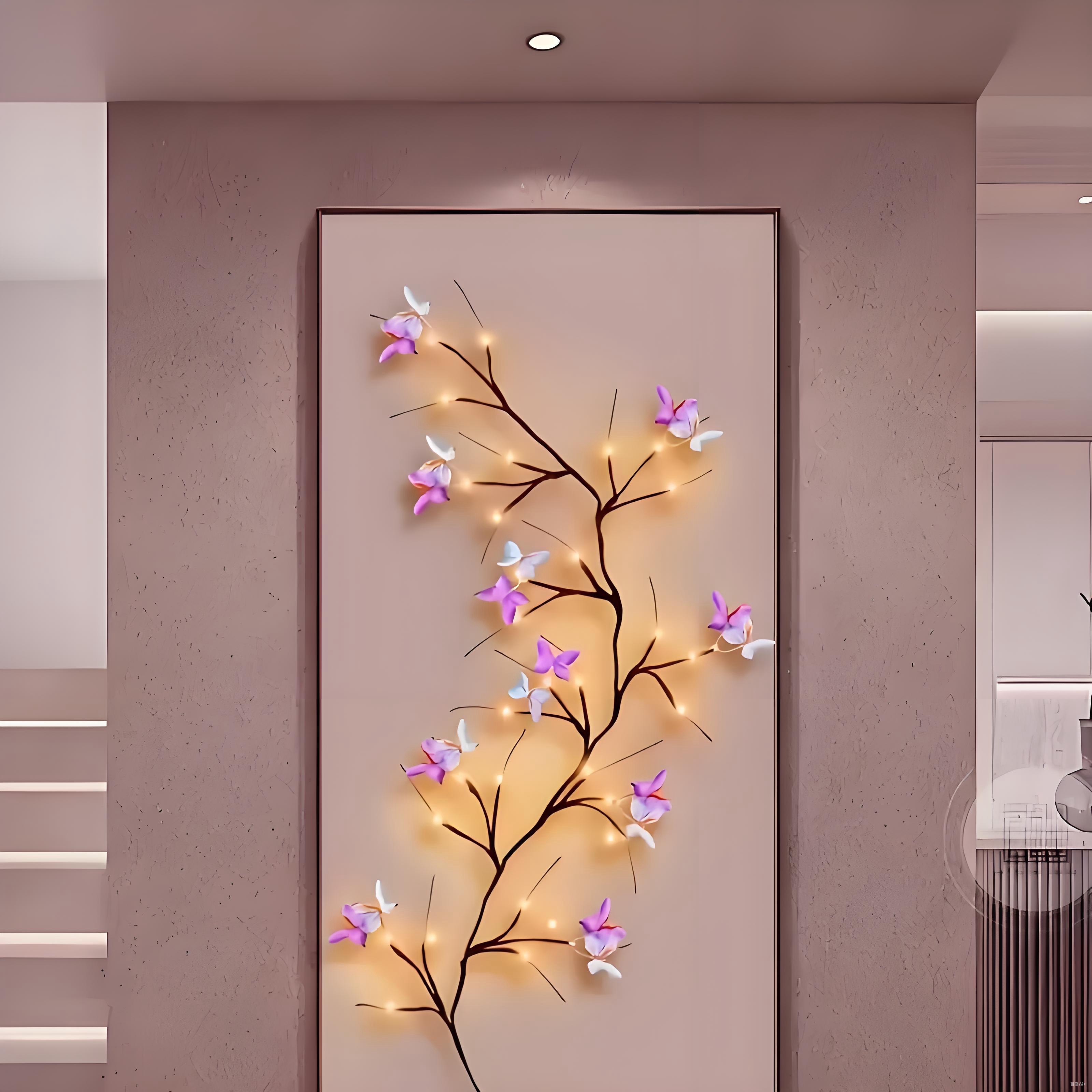 Butterfly and branch-shaped LED lights,