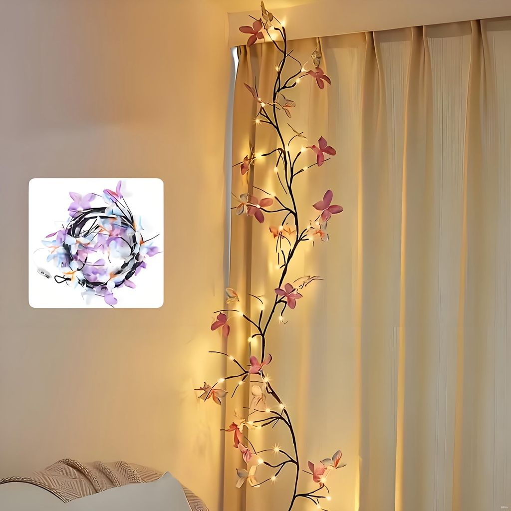 Butterfly and branch-shaped LED lights,