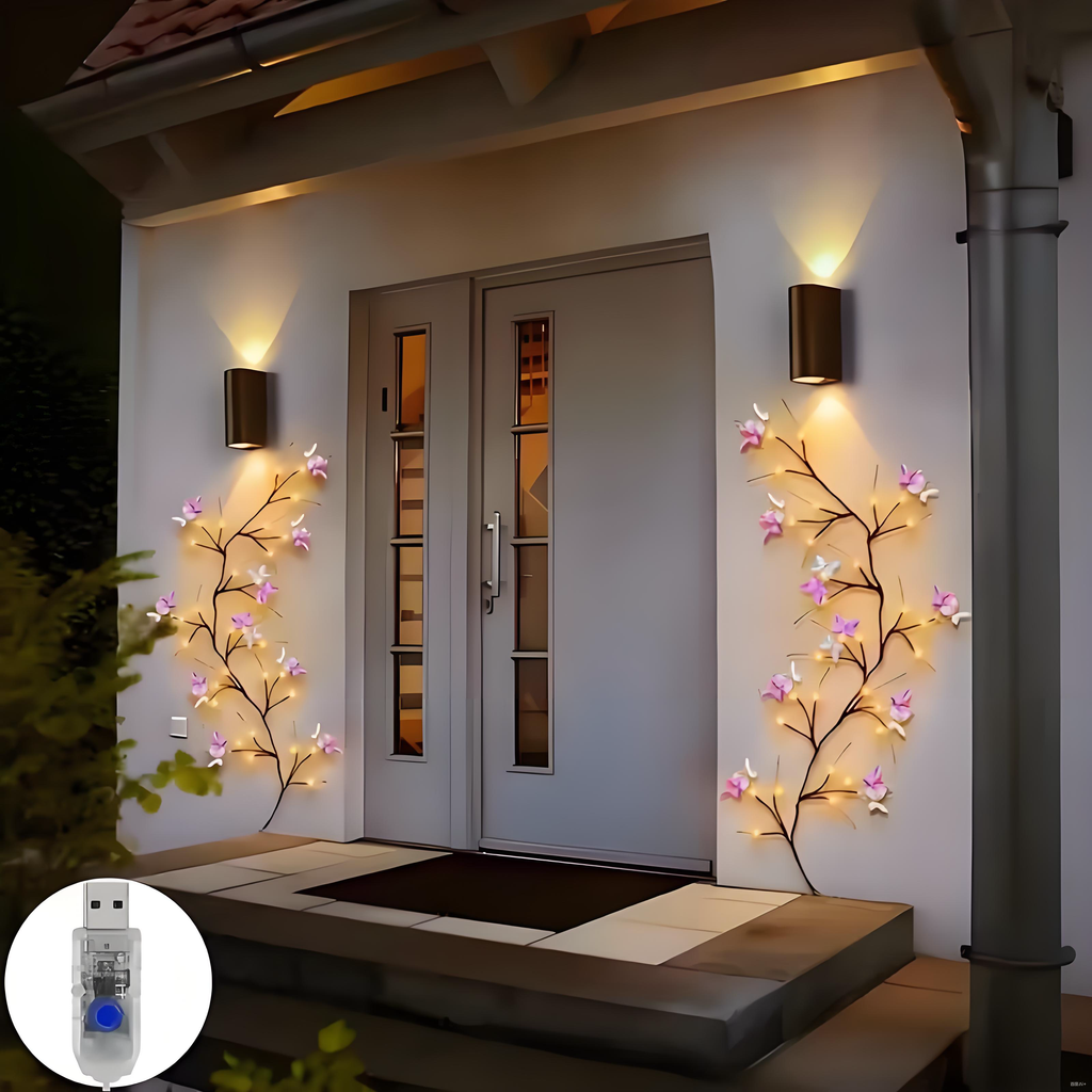 Butterfly and branch-shaped LED lights,