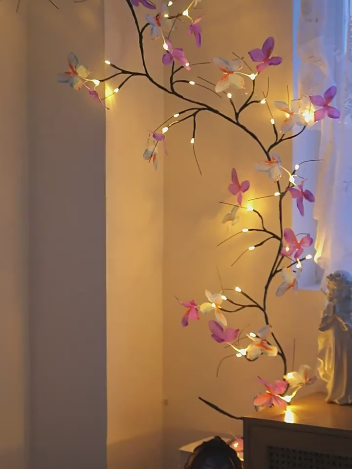 Butterfly and branch-shaped LED lights,